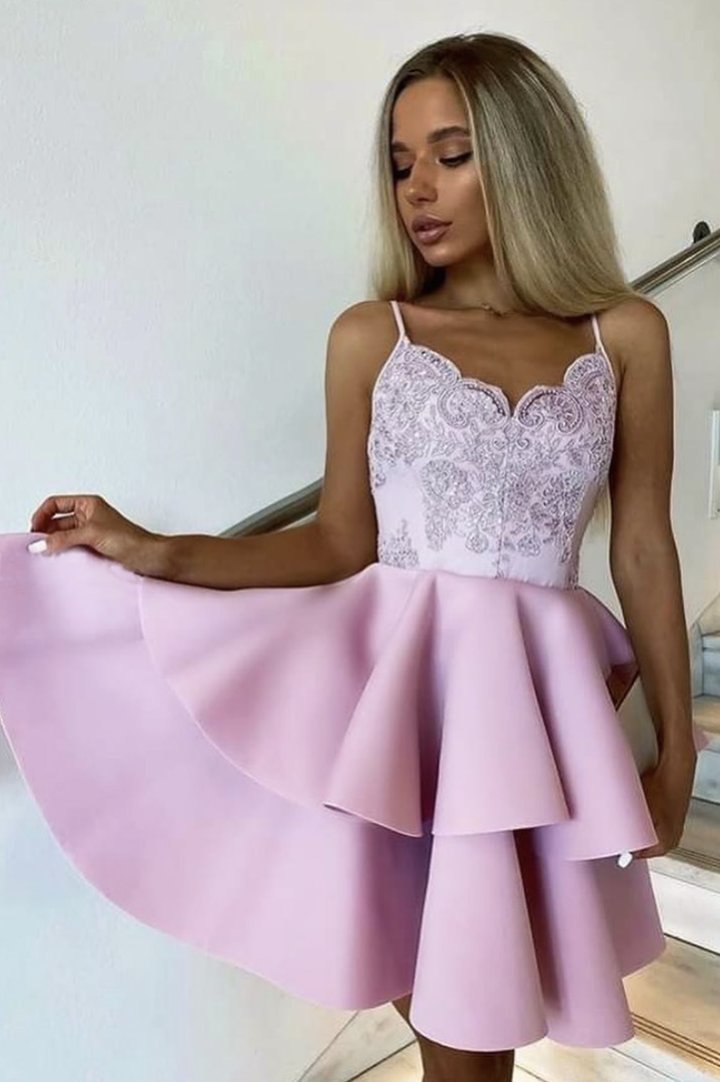 Lace Harmony Homecoming Dresses Pink Short 17442