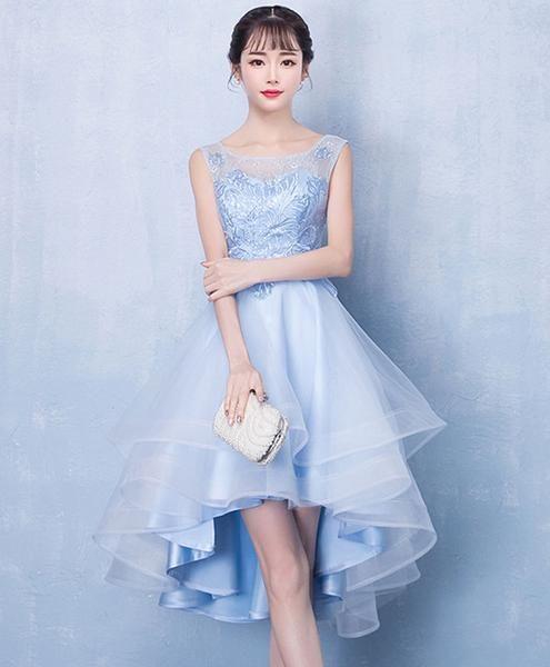 Blue Tulle High Low Dress Lola Lace Homecoming Dresses Blue Tulle 2047