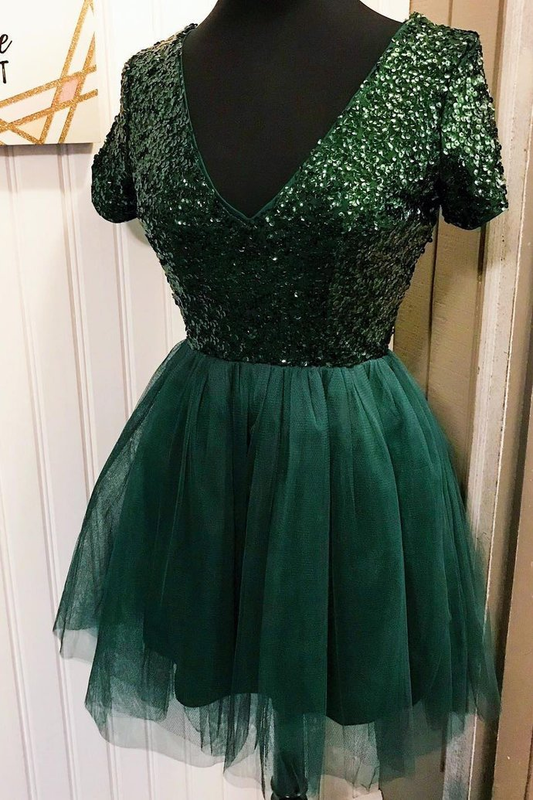 Short Homecoming Dresses Maria Dress Dark Green 21429