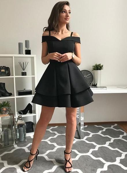 Cute Black V Mina Homecoming Dresses Neck Short 215