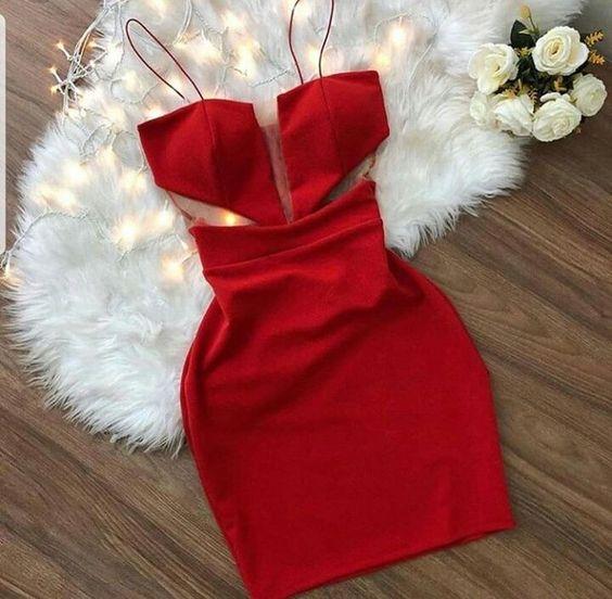 Red Aliana Homecoming Dresses Spaghetti Strap Short 22125