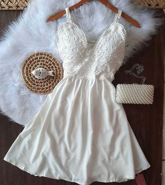 White Party Homecoming Dresses Lizeth Dress Short 22126