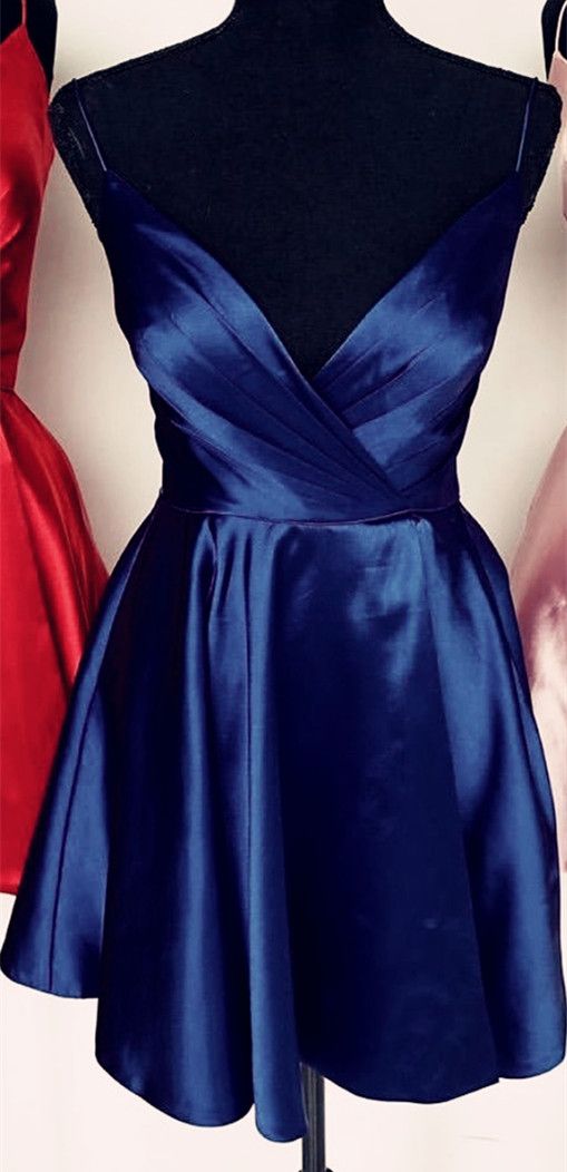 Cute Cute Dresses Paloma Homecoming Dresses Short Navy Blue 2276