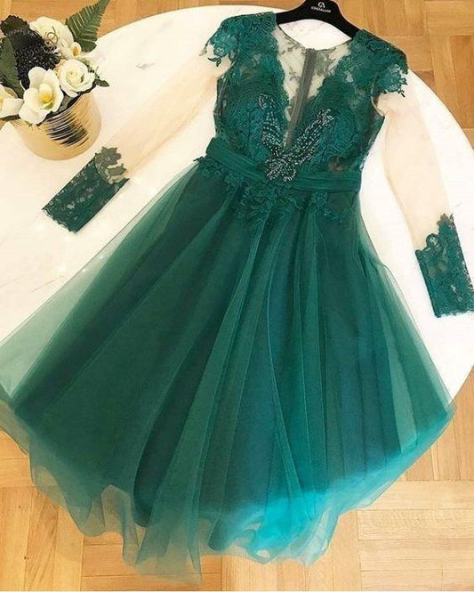 Elegant Alivia Homecoming Dresses Dark Green Short 22978