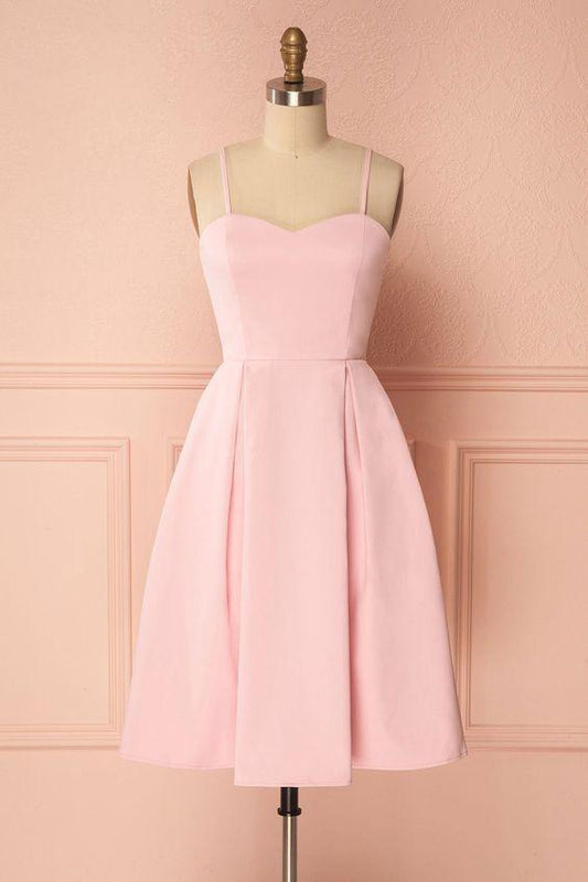 Short Selena Homecoming Dresses Pink Satin 23226