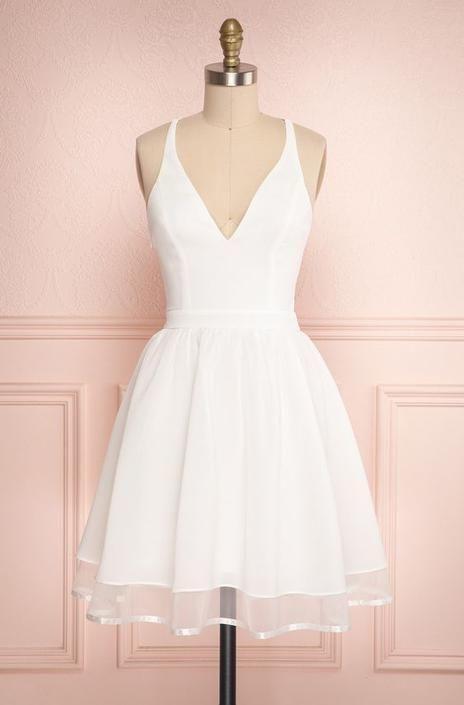 White Homecoming Dresses Poll Short Party Dress 23242