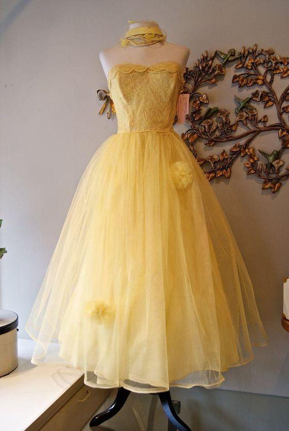 Princess Yellow Evening Kelsie Homecoming Dresses Gown 23291