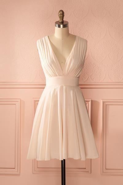 Deep V Neck Hana Chiffon Homecoming Dresses 23631