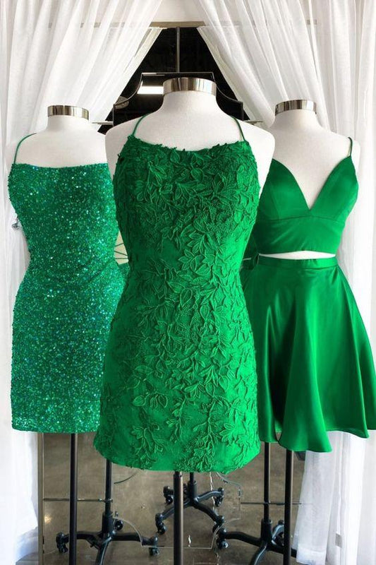 Dana Homecoming Dresses Short Green 24024