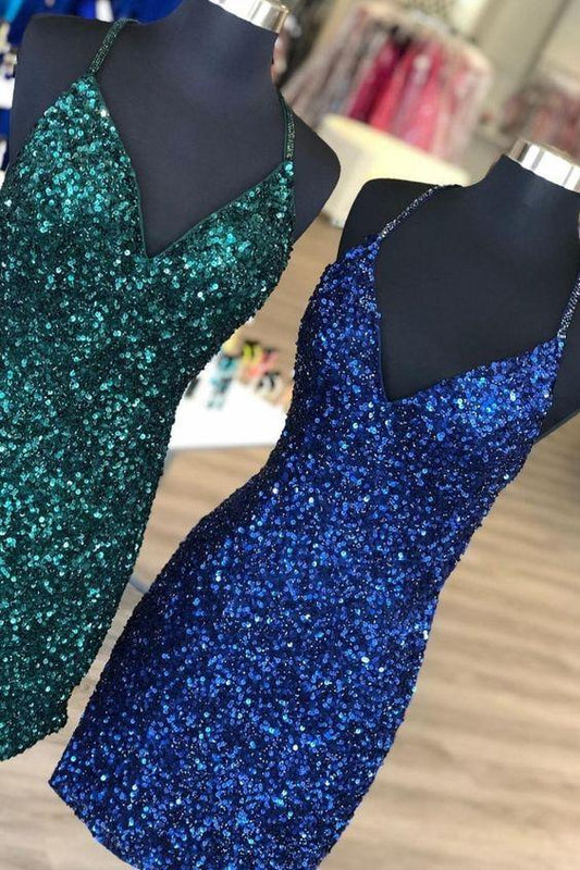 Dayami Homecoming Dresses Tight Green Sequins 24027