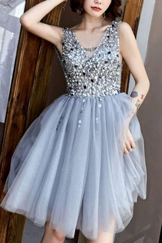 Luxury Short Jordin Homecoming Dresses Tulle 2404