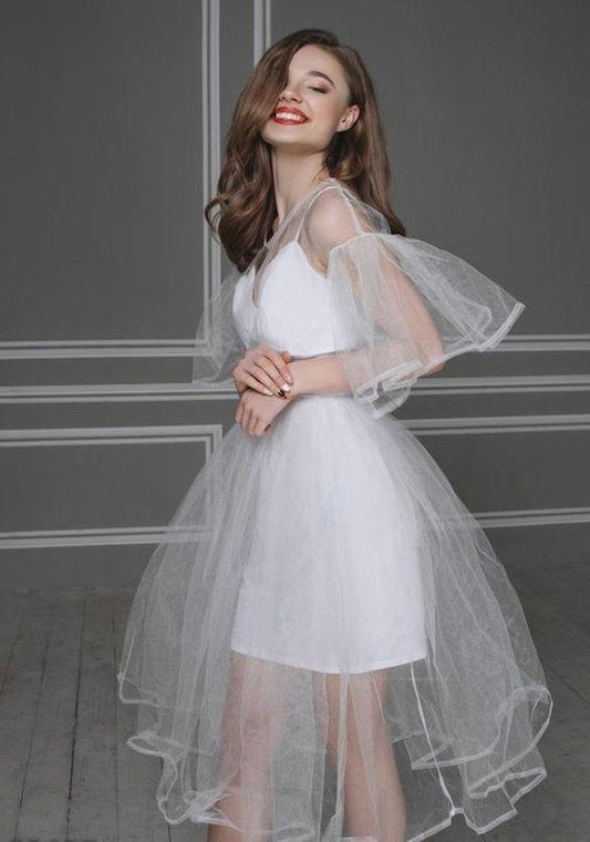 White Tulle Parker Homecoming Dresses A-Line 24345