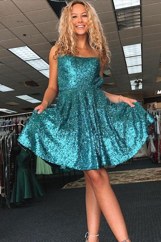 Blue Sequins Anastasia Homecoming Dresses 24488