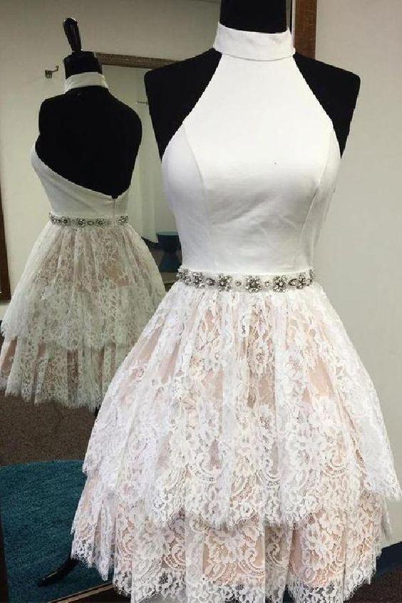 Ashleigh Lace Homecoming Dresses White 2459