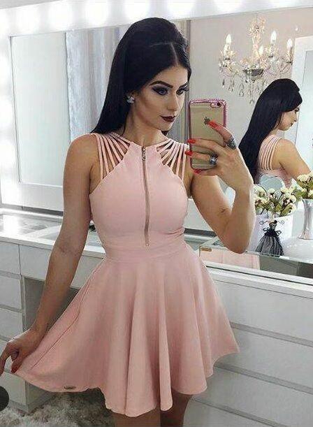 Short Simple Gowns Fashion Homecoming Dresses Pink Shiloh Dresses 303