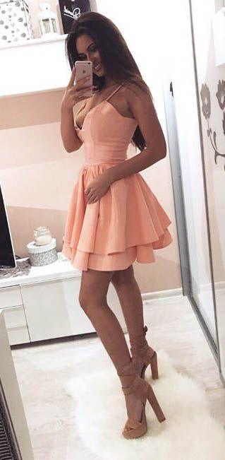 Homecoming Dresses Pink Barbara Blush Short Dress Cheap 3134