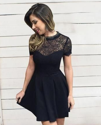 Ginny Homecoming Dresses Black Short 3460