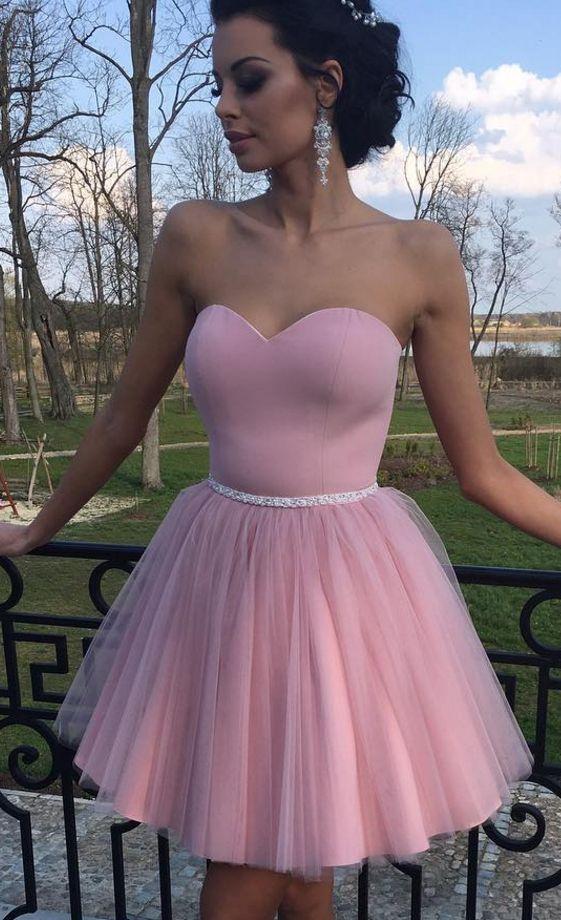 Cute Short Sweetheart Short Pink Homecoming Dresses Erika Party Dress 350