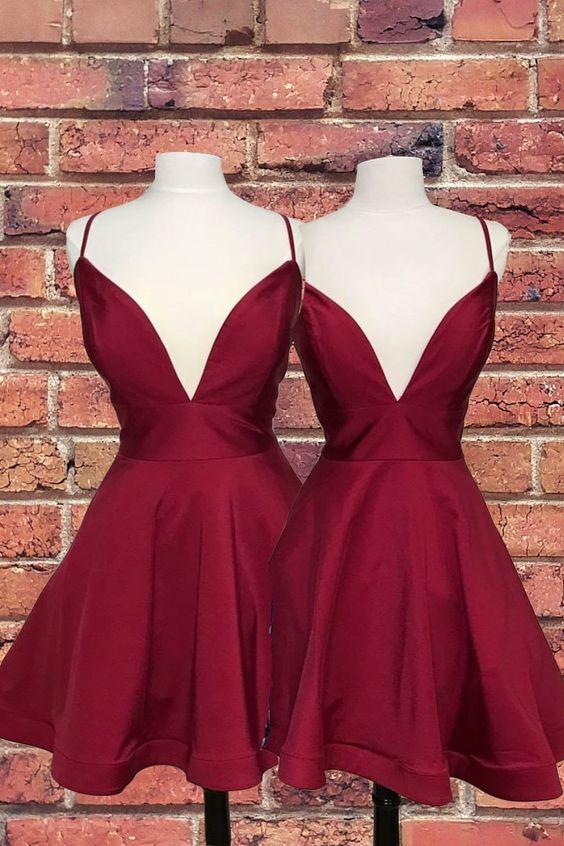 Simple 2024 Short Alisson Homecoming Dresses Red Party Dresses 3778