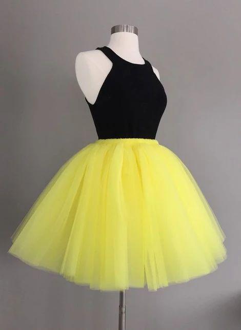 June Homecoming Dresses Yellow Tulle 4176