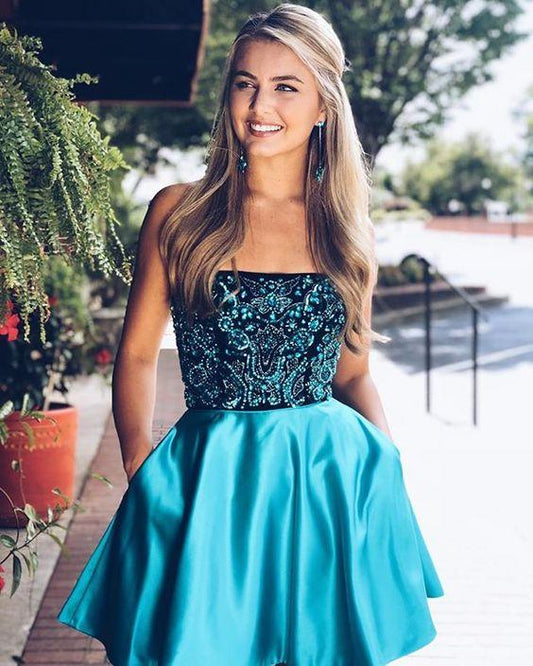 Jazlyn Homecoming Dresses Strapless 4353