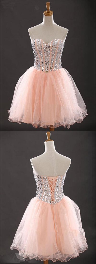 Blush Short Dresses Lynn Homecoming Dresses Pink Tulle Gowns 4379