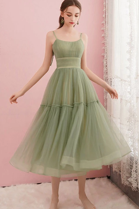 SIMPLE GREEN TULLE SHORT PARTY DRESS Homecoming Dresses Desirae GREEN 5127