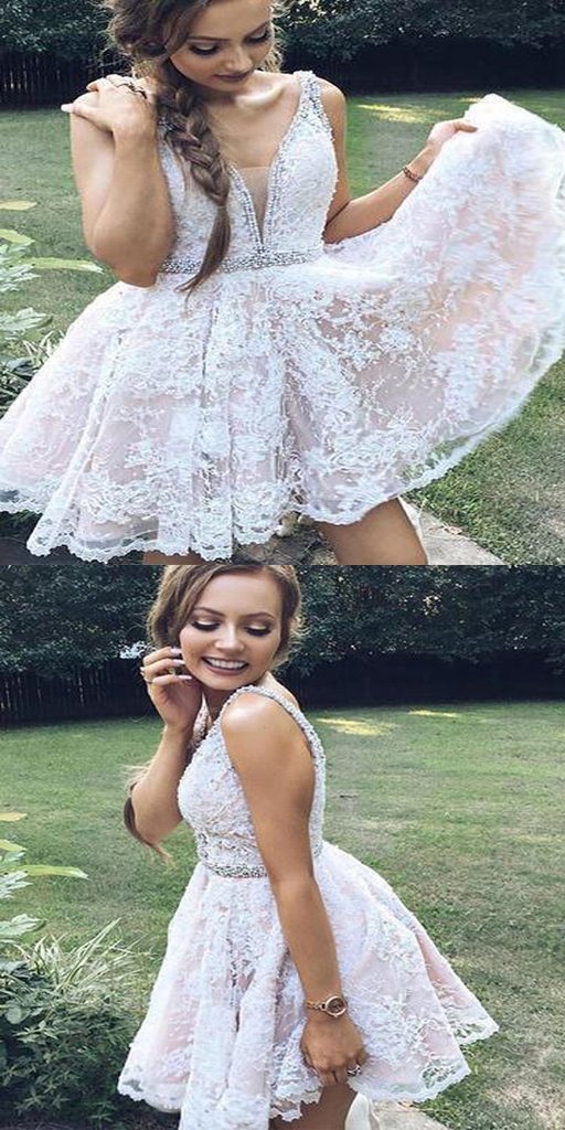 2024 A-Line White Short With Straps Abbie Homecoming Dresses Custom Made 598