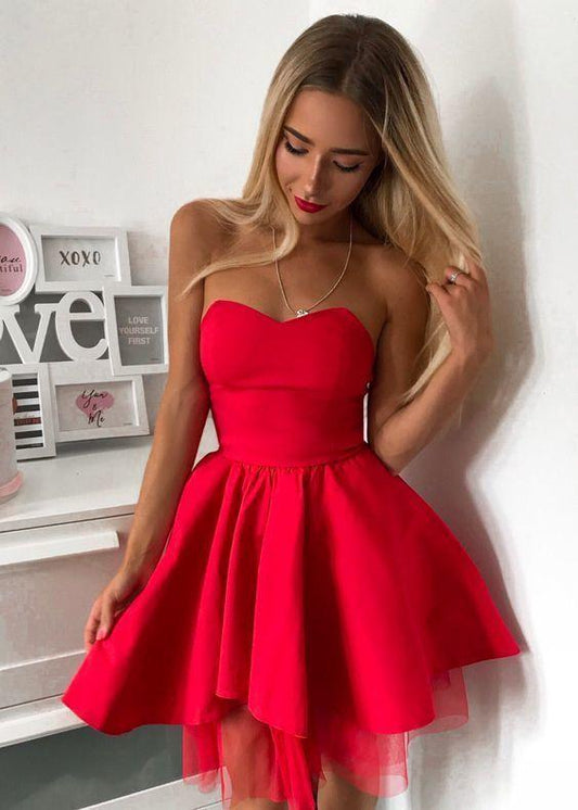 Frances Homecoming Dresses Red Strapless 8350