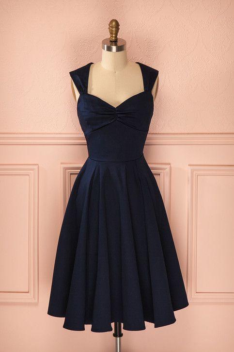 Dark Navy Short Homecoming Dresses Harley 8363