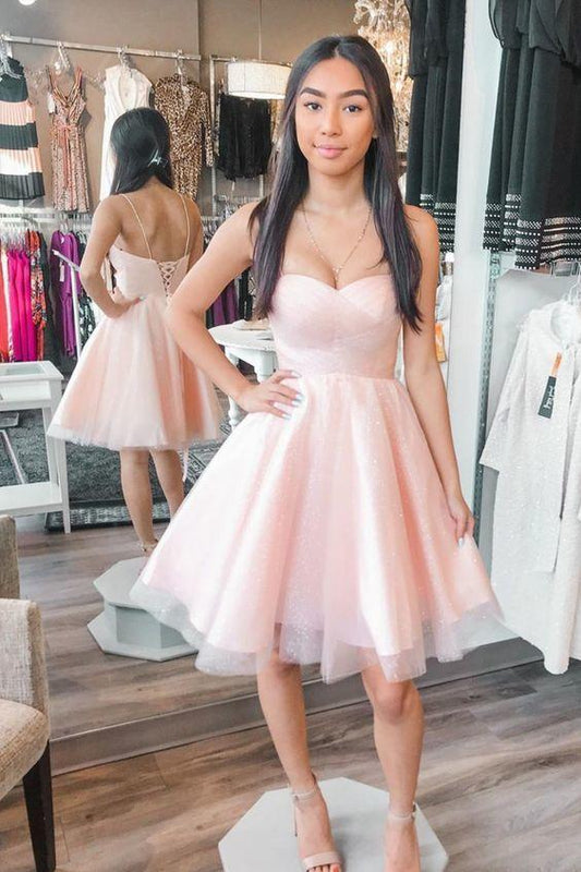 Straps Marcia Pink Homecoming Dresses Short 8788