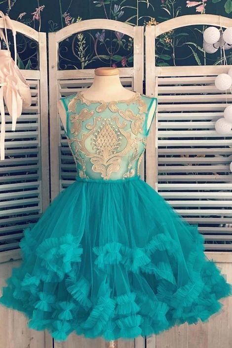 Green Tulle Short Dress Green Kaylee Lace Homecoming Dresses 9074