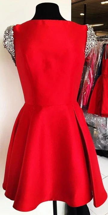 Cute Red With Homecoming Dresses Amara Cap Sleeves Short 9076