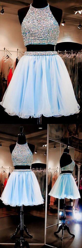 Two-Piece Baby Homecoming Dresses Ayla Blue 9896